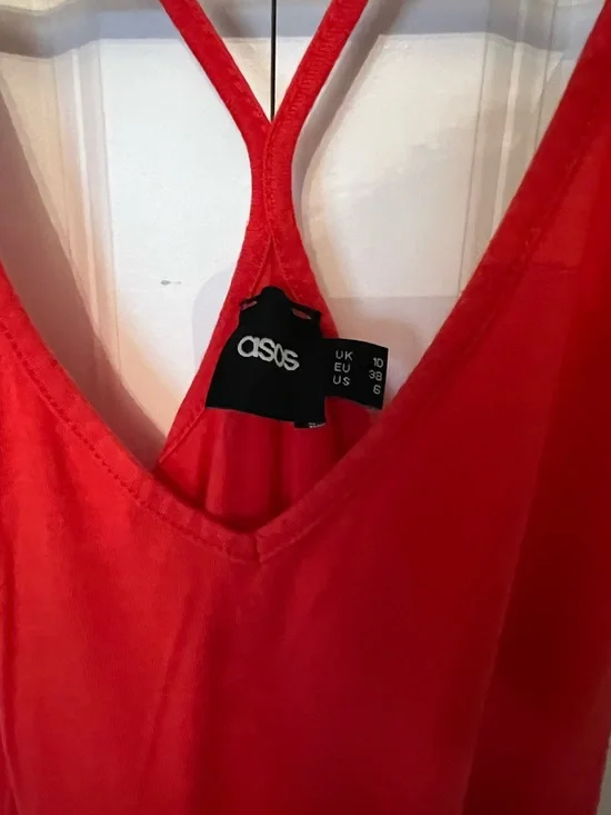 ASOS Red V-Neck Dress - Picture 3 of 4